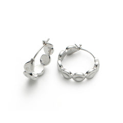 RSNY simple styling earrings - RSNY R2105A 铜镀铑/银耳针 约19*6*19时尚绕圈纹设计/镜面级精工抛光/轻量化品牌工艺/纯银高品质耳针