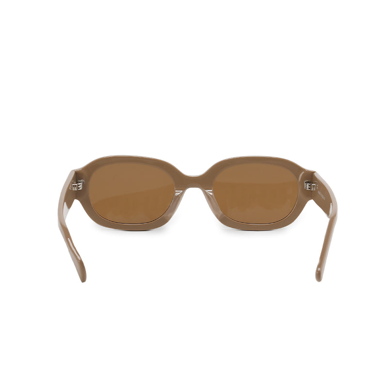 RSNY UN Retro Oval Sunglasses - RSNY ·MJ0007E · Plate/nylon lenses · Frame width 148.5mm/temple length 147mm · Lens width 53mm/height 38.2mm · Unisex retro oval shape design/0 touch metal logo/widened temple wear more comfortable/elegant milk tea color scheme