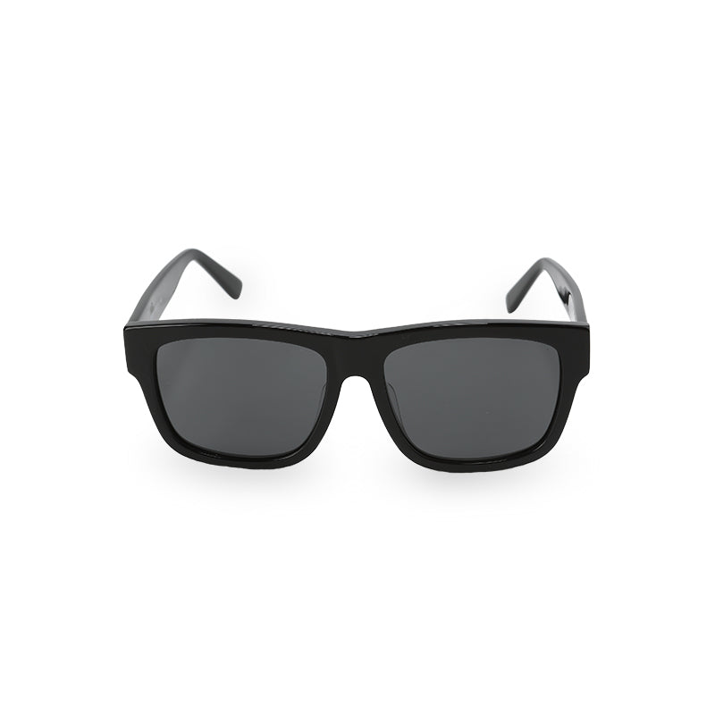 RSNY UN Classic square sunglasses - RSNY ·MJ0001A · Plate/nylon lenses · Frame width 148mm/temple length 145mm · Lens width 56mm/height 43.9mm · Unisex bright black large frame mirror type worn by men and women/0 touch metal logo