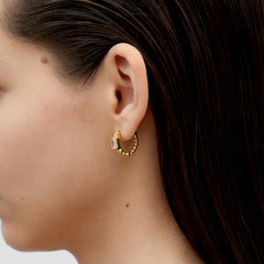 RSNY Redeen Diamond Earrings - RSNY R2103B 铜镀金/银耳针 约6*18*18mm 几何感切面造型/镜面级精工抛光/精致感细节处理/精选优质仿钻石