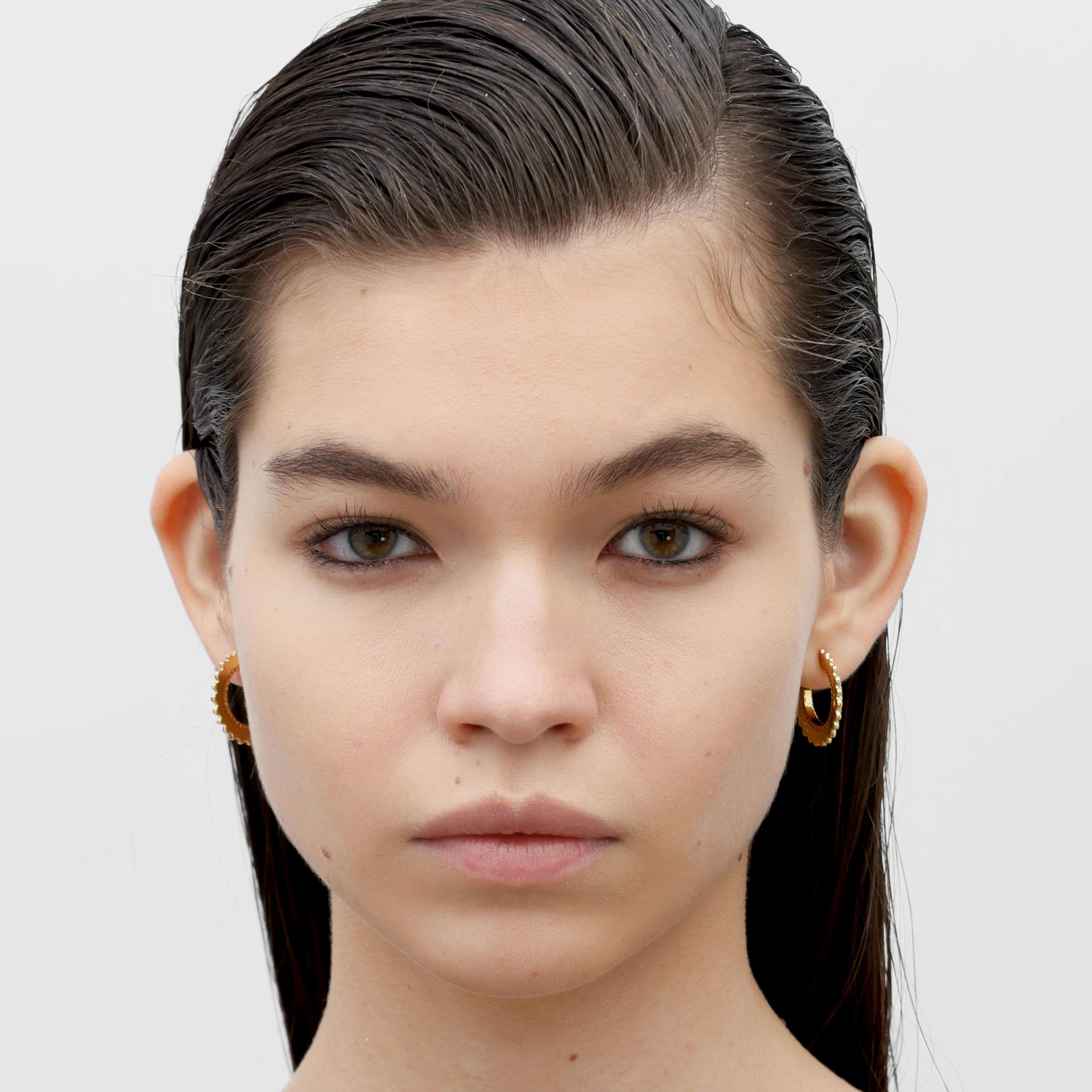 RSNY pleated earrings - RSNY R2138B 铜镀金/银耳针 约3*23*23mm 波纹感设计元素/几何感切面造型/微厚重精巧质感/纯银高品质耳针