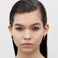 RSNY pleated earrings - RSNY R2138B 铜镀金/银耳针 约3*23*23mm 波纹感设计元素/几何感切面造型/微厚重精巧质感/纯银高品质耳针