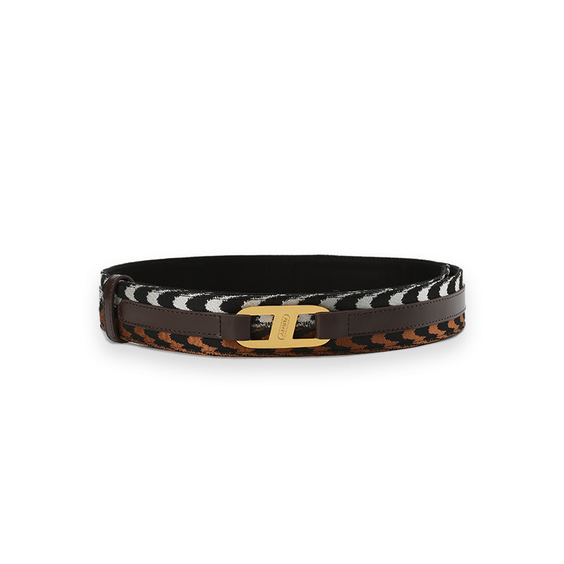 RSNY Urban Flex Fashion Belt - RSNY ·RSNY ·PD0104 · Cow leather/three-dimensional jacquard craft fabric/leather fabric/brand metal decorative buckle · Length 105cm * Width 3.5cm · Wear size 54-75cm · Composite design of multi-layer leather and fabric/three-dimensional jacquard process
