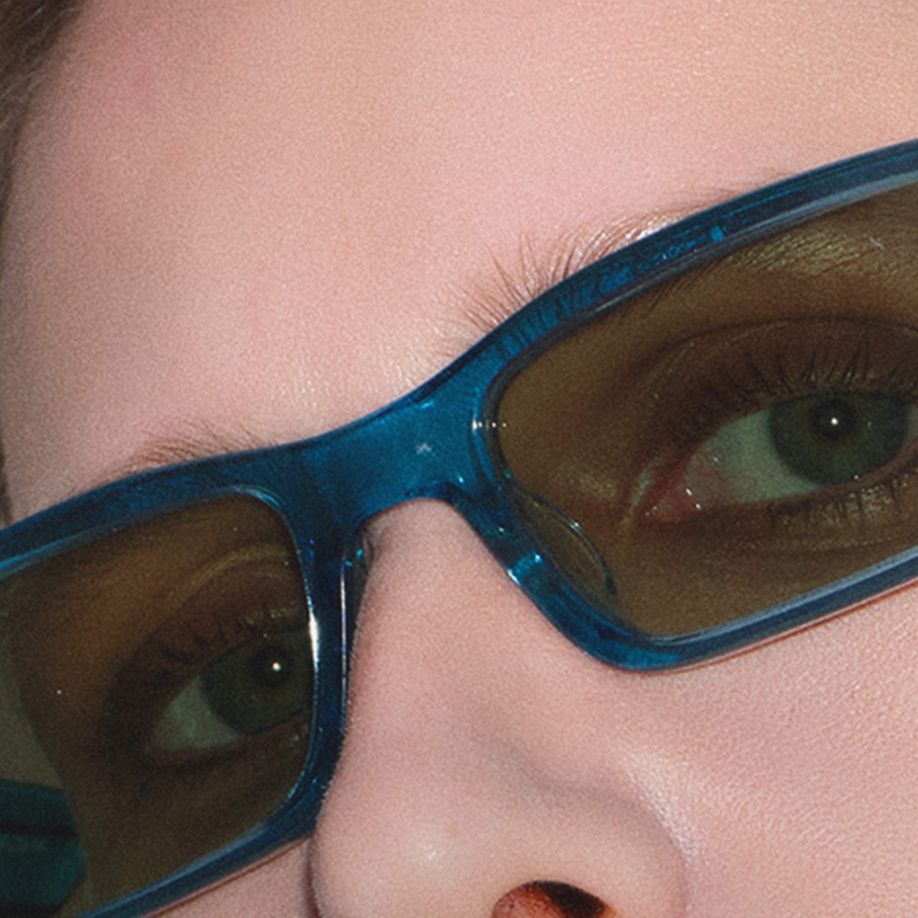 RSNY UN Falt square sunglasses - RSNY ·MJ0004C · Plate/nylon lenses · Frame width 148mm/temple length 145mm · Lens width 53mm/height 30.1mm · Unisex geometry box version design/0 touch metal logo/50 degree blue high-quality plate