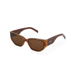 RSNY Grande SQUARE Sunglasses - RSNY ·MJ0013B · Plate/nylon lenses · Frame width 145.3mm/temple length 145mm Lens width 62.5mm/height 42.5mm · Unisex flat embedded square frame design/0 touch metal logo/widened temple to wear more comfortable/light brown color frame and dark brown temple gradual change color scheme
