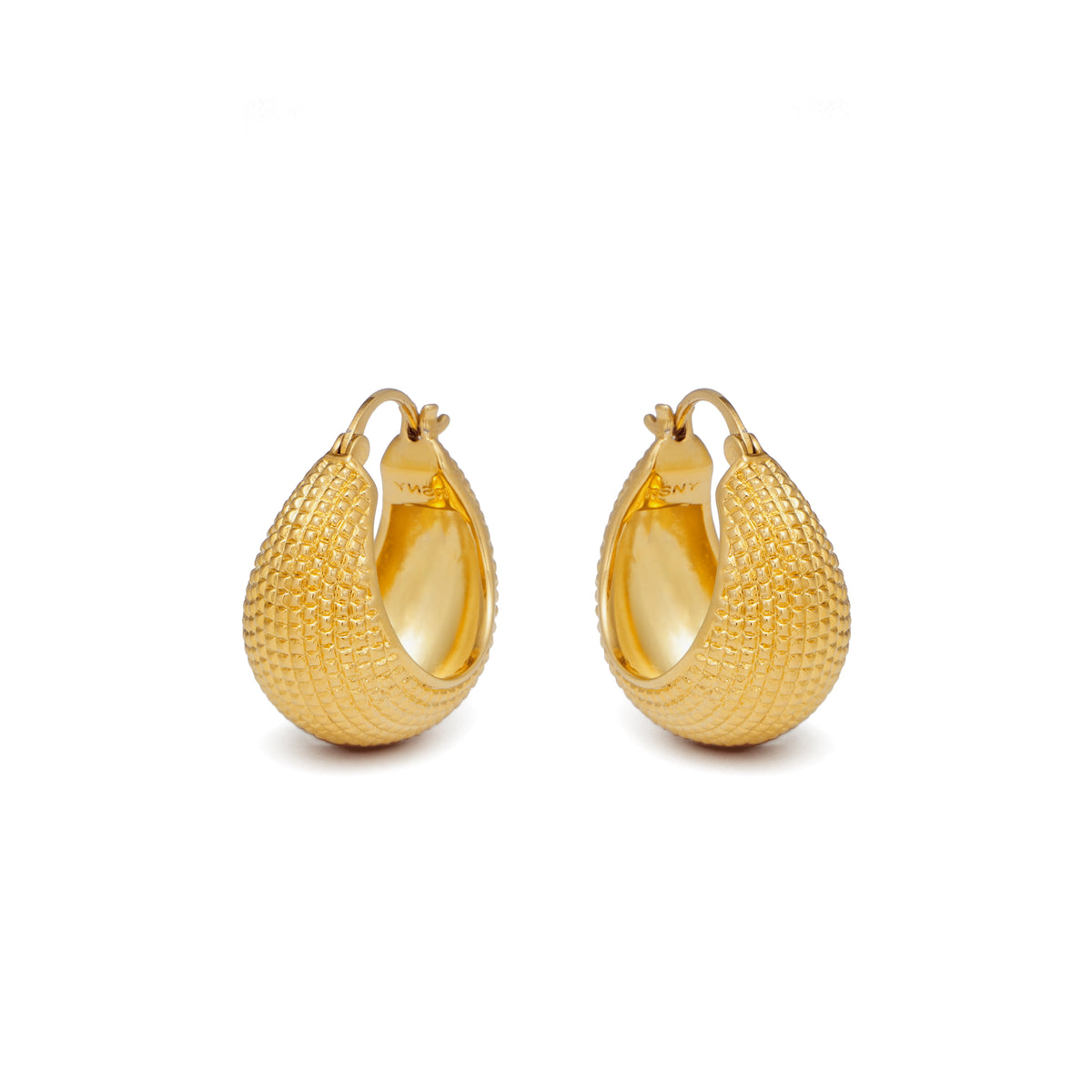 RSNY Diamond Geometric Earrings - RSNY R2080B 铜镀金/银耳针 重量:11g 约23*14*24mm 钻石纹设计元素/精致感细节处理/时尚感几何造型/镜面级精工抛光/轻量化品牌工艺