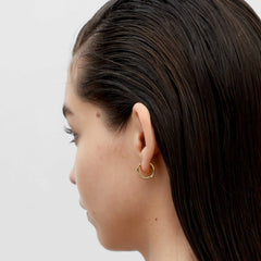 RSNY Diamond Textured Earrings - RSNY R2111B 铜镀金/银耳针 约12*15*15mm 时尚感几何造型/镜面级精工抛光/精致感细节处理/钻石级精巧切面
