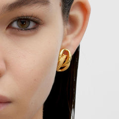 RSNY chain shaped earrings - R2071B