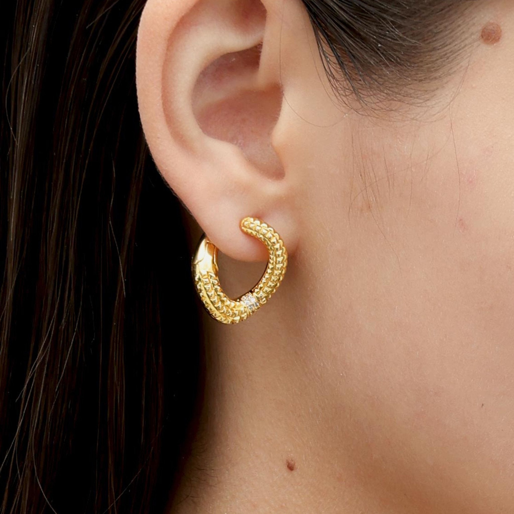 RSNY diamond pattern chain earrings - R2083B