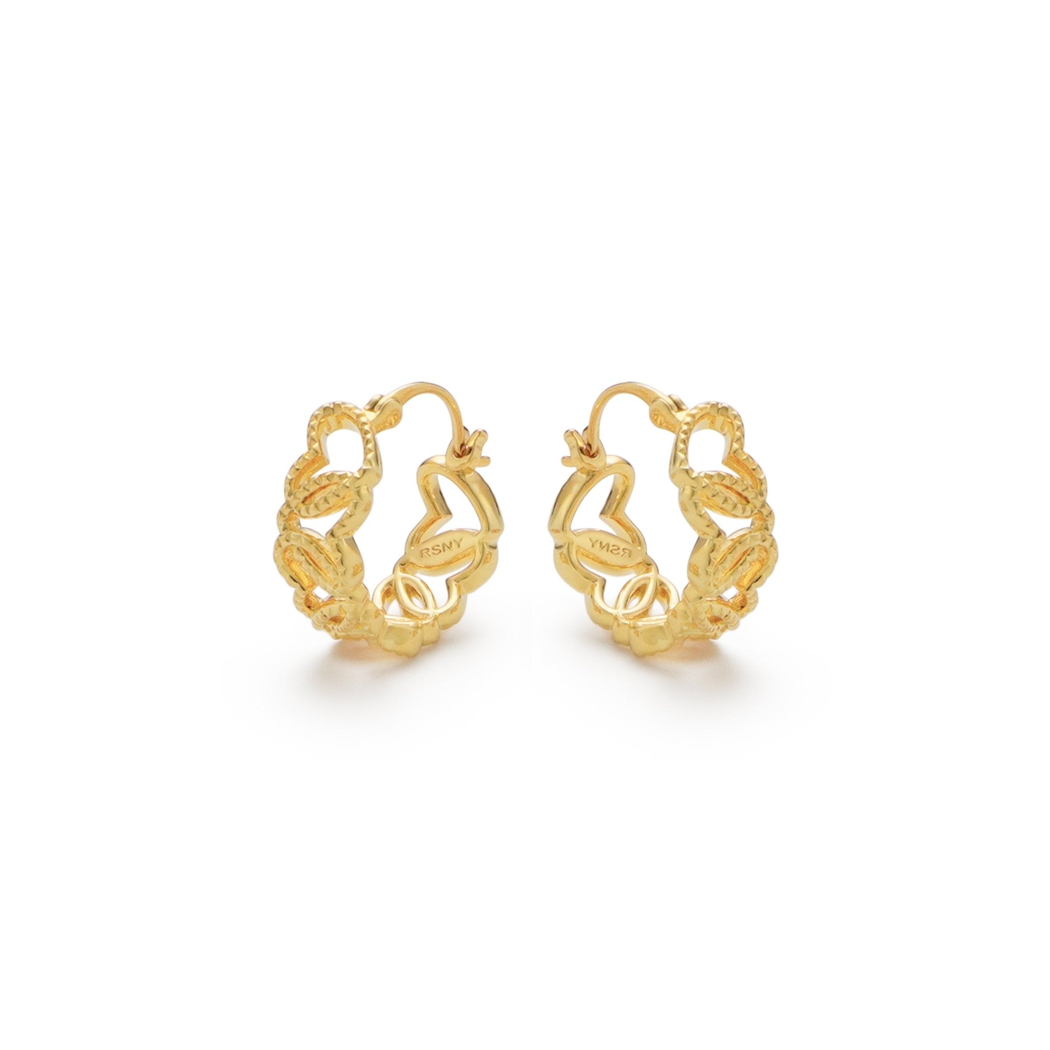 RSNY Diamond Textured Love Earrings - R2066B