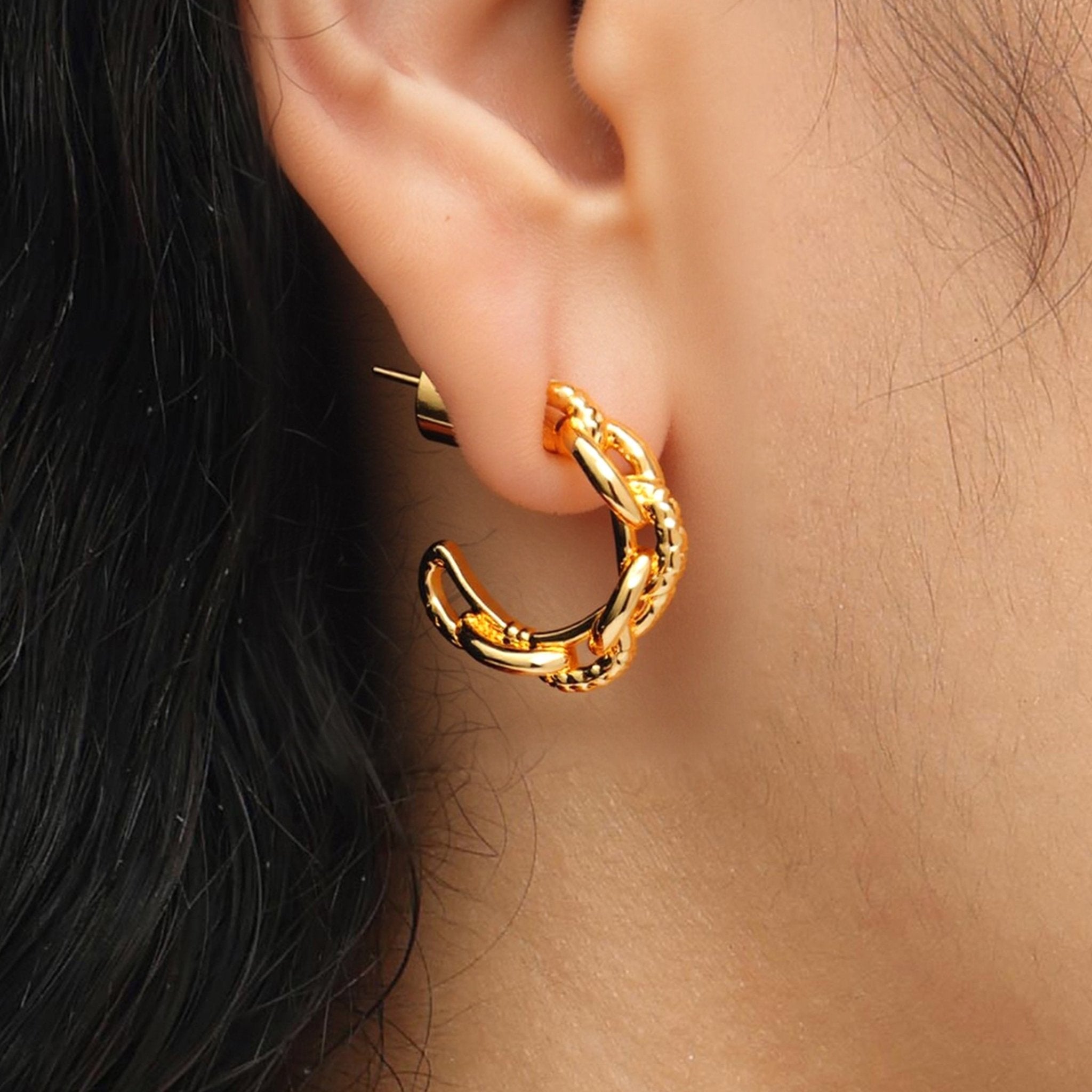 RSNY Geometric Chain Earrings - R2241B