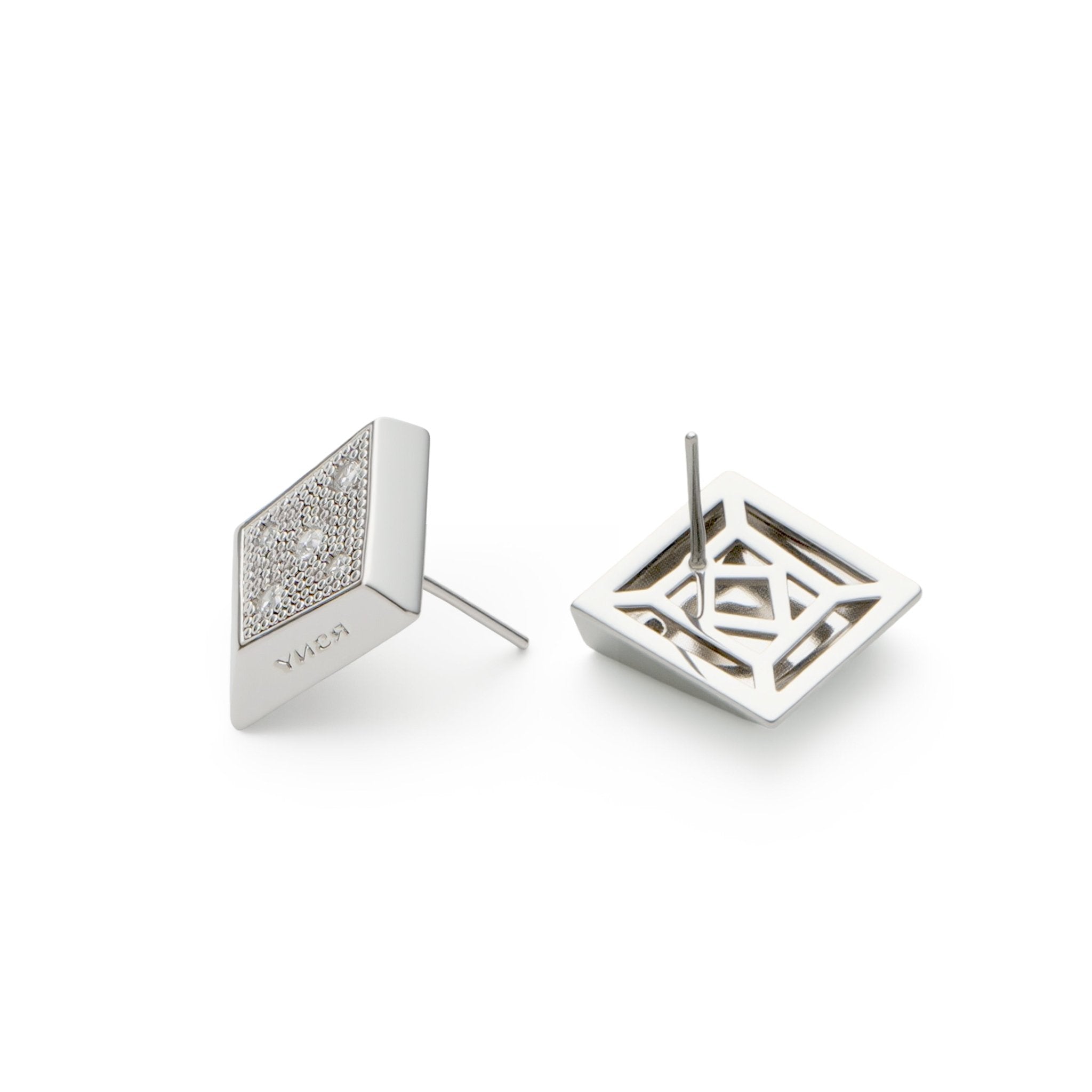 RSNY Geometric Crystal Diamond Earrings - R2216A