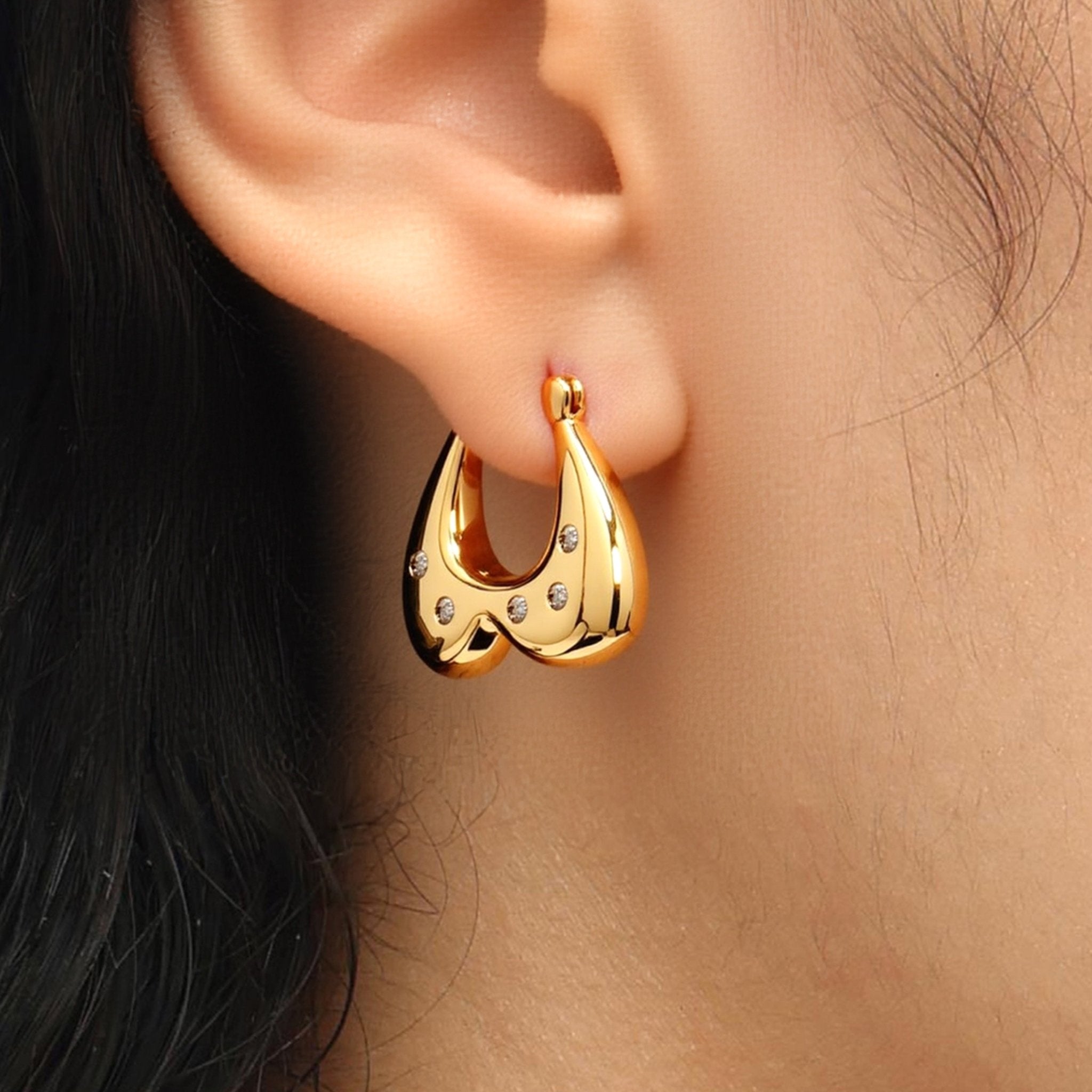 RSNY Geometric Heart Earrings - R2209B