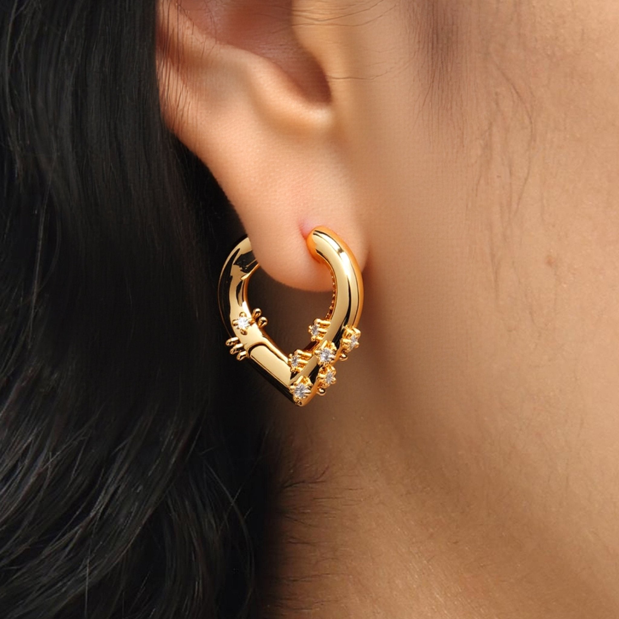 RSNY Geometric Heart Earrings - R2217B