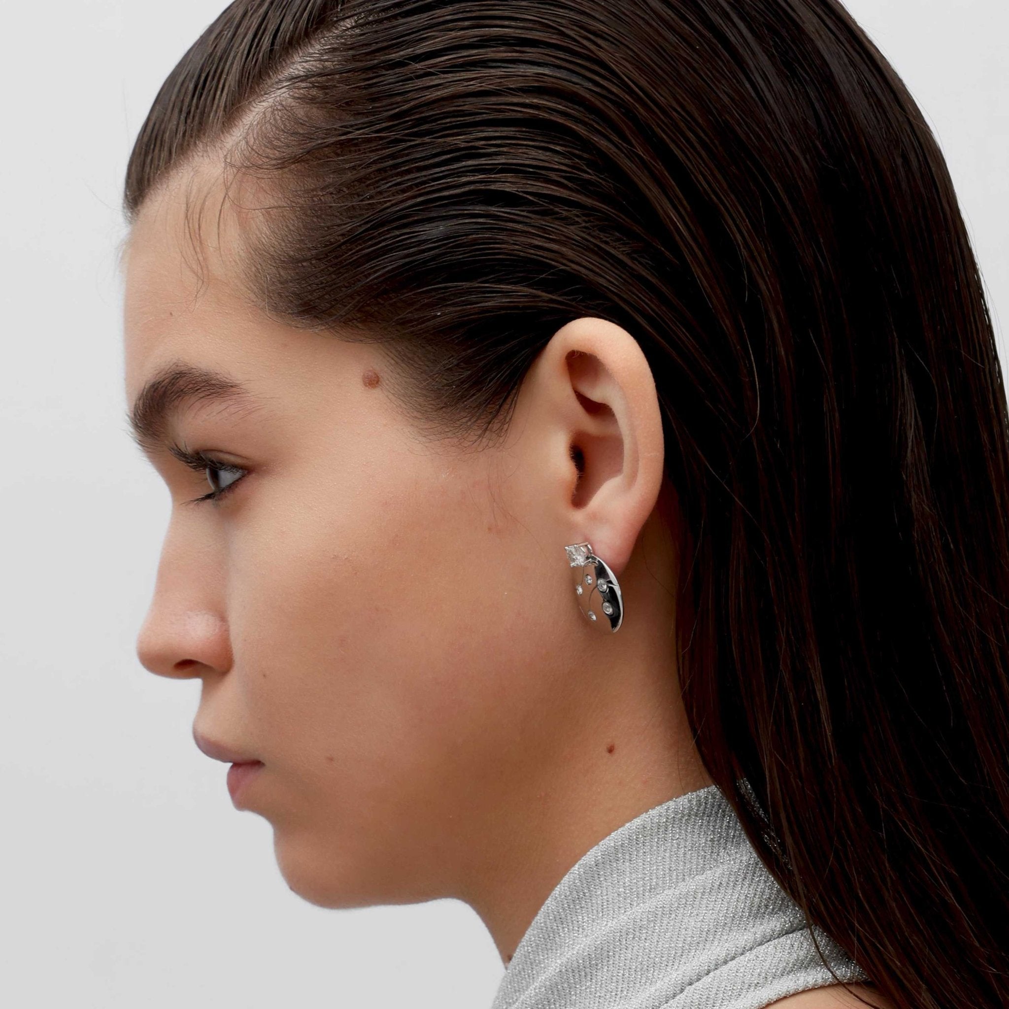 RSNY geometric line stud earrings - R2126A