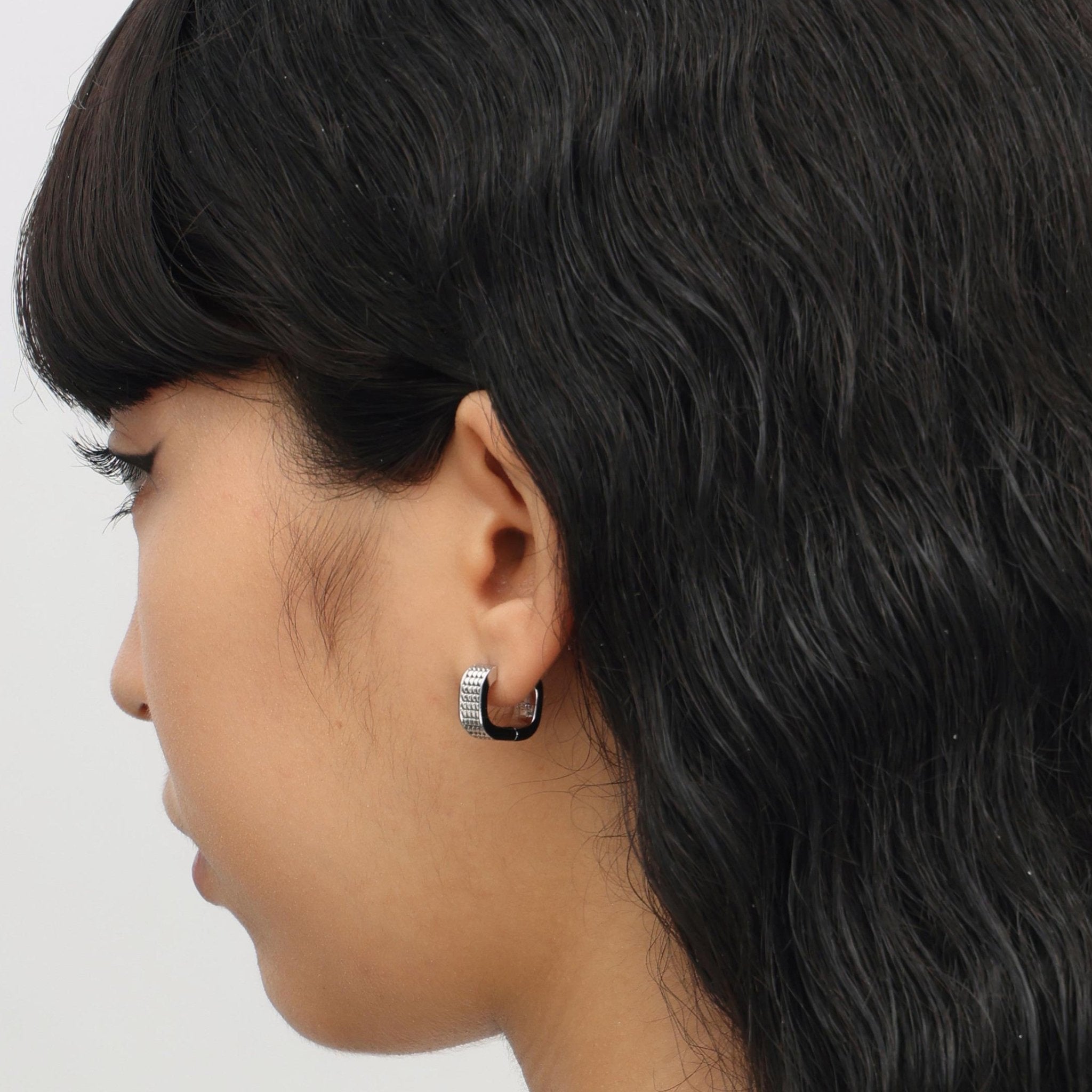 RSNY Square Diamond Textured Earrings - R2049A