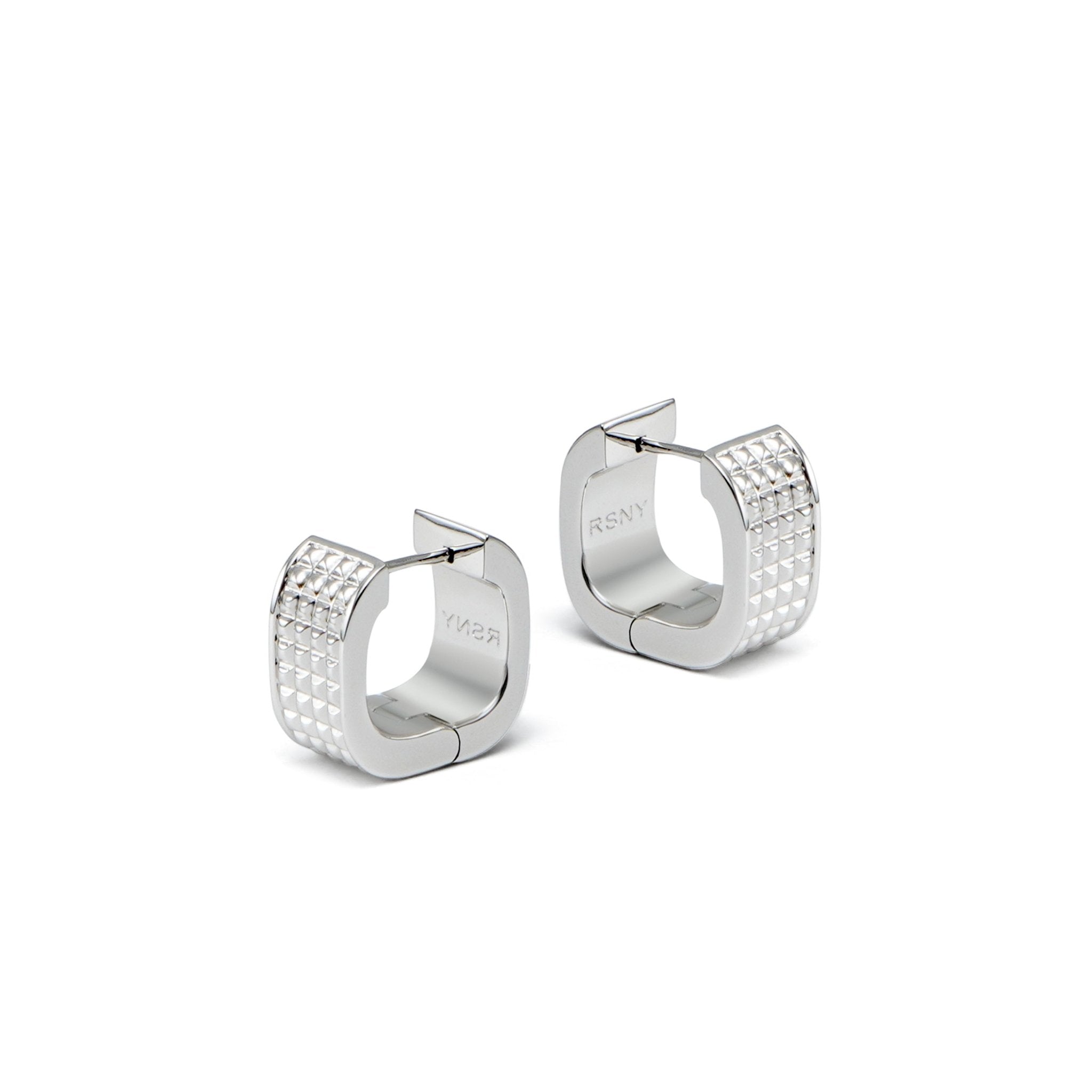RSNY Square Diamond Textured Earrings - R2049A